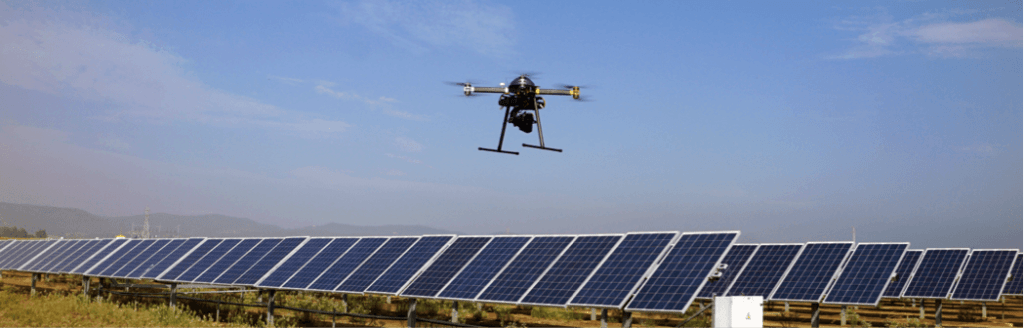 ISE's dron for thermographies and workfields on solar plants